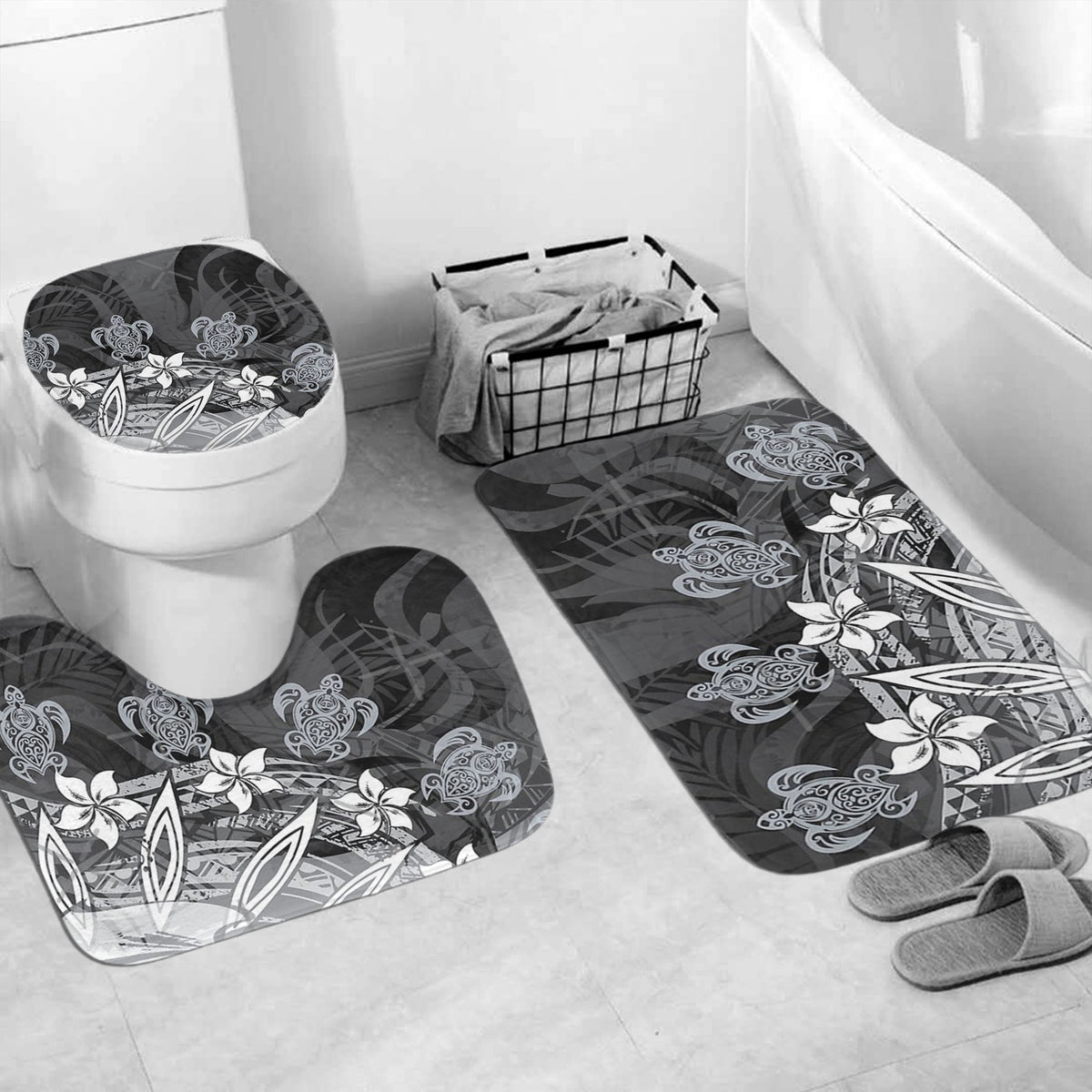Polynesian Home Set - Polynesian Tribal Abstract Bathroom Set LT10 - Polynesian Pride