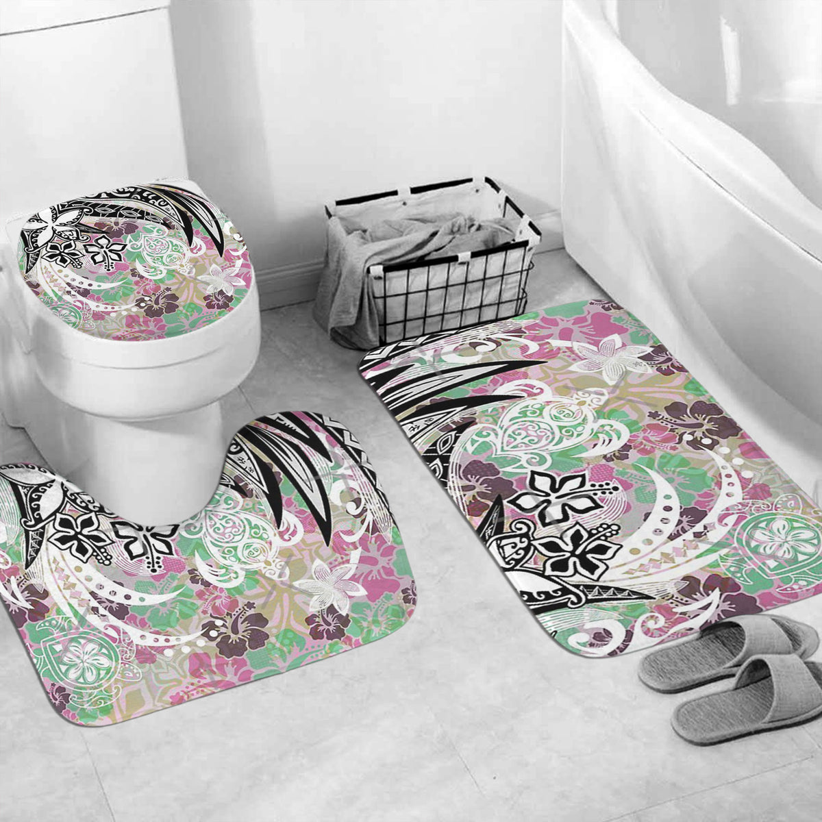 Polynesian Home Set - Polynesian Hibiscus Tribal Threads Bathroom Set LT10 - Polynesian Pride