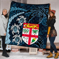 Polynesian Pride Home Set - Fiji Coat of Arms Turtle Palm Tree Quilt LT10 Blue - Polynesian Pride