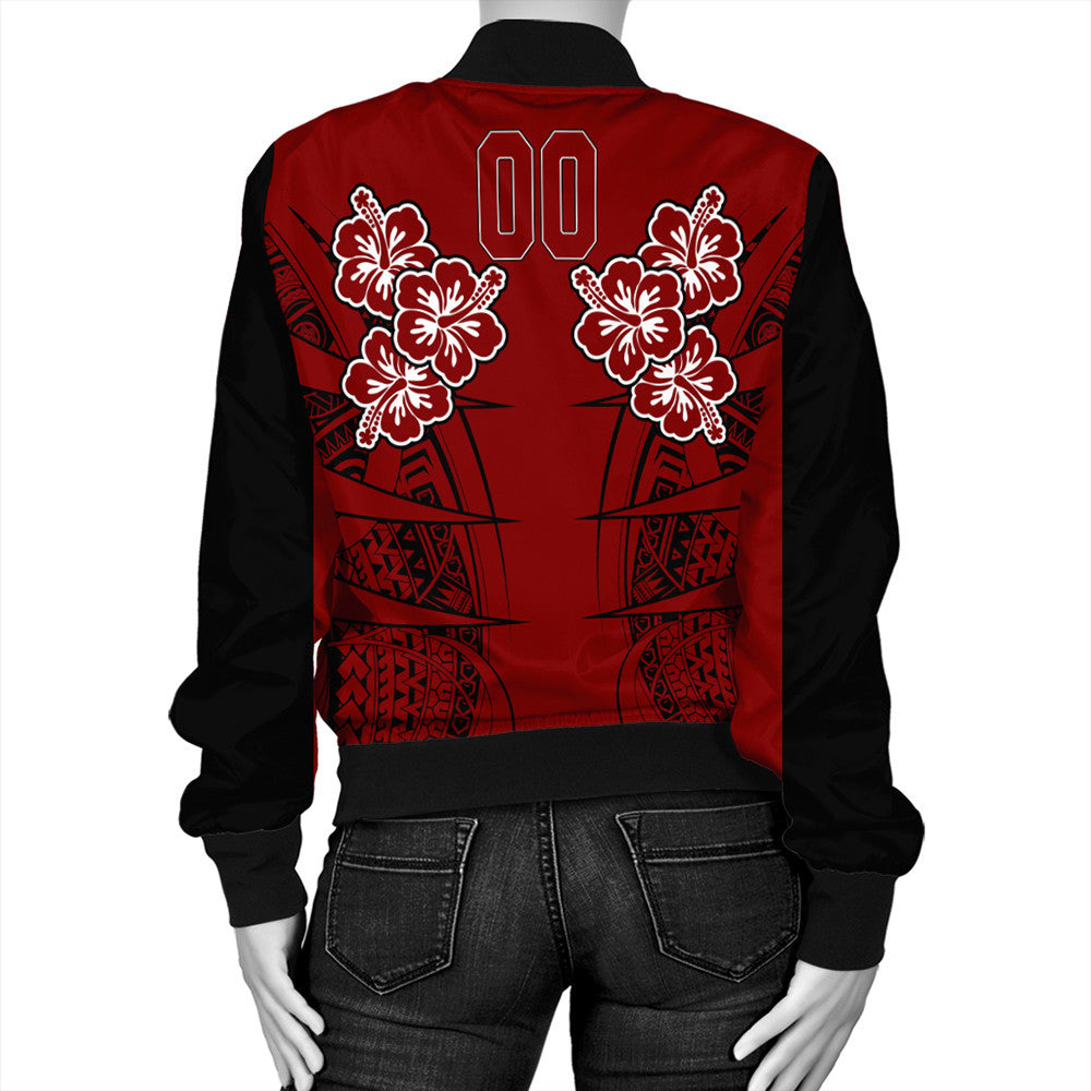 Polynesian Pride Jacket - Personalized Hawaii Spearhead Hibiscus Polynesian Bomber Jacket LT10 - Polynesian Pride