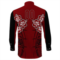 Polynesian Pride Shirt - Personalized Hawaii Spearhead Hibiscus Polynesian Long Sleeve Button Shirt LT10 - Polynesian Pride