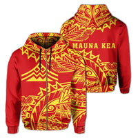 Hawaiian Mauna Kea Polynesian Zipper Hoodie Viva Style Unisex Art - Polynesian Pride