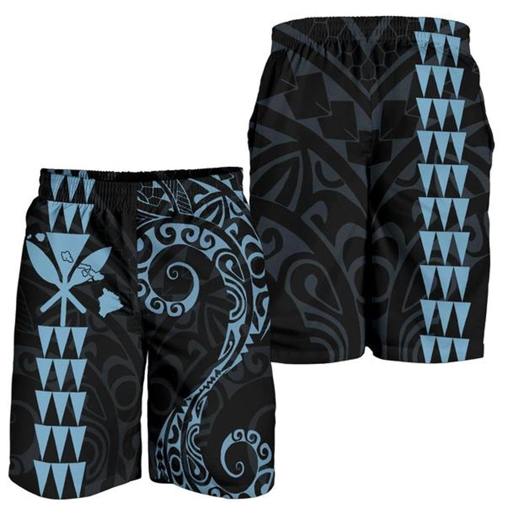 Kanaka Hawaii Map Polynesian Men's Short Blue Men's Shorts Blue - Polynesian Pride