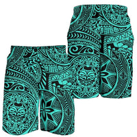 Polynesian Hawaiian Style Tribal Tattoo Turquoise Men's Short Turquoise - Polynesian Pride