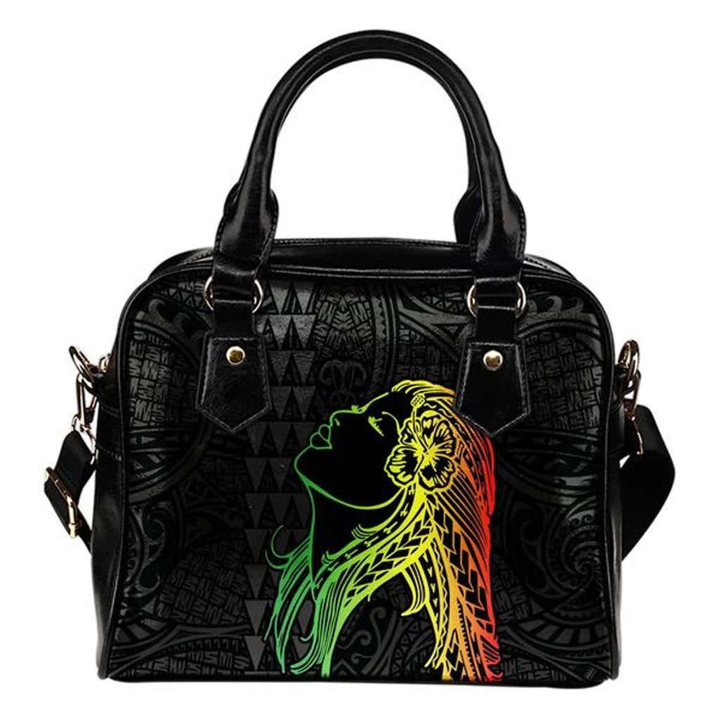 Hula Girl Shoulder Handbag One Size Black - Polynesian Pride