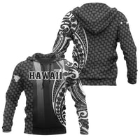 Hawaii Polynesian Hoodie Emboss Style Unisex White - Polynesian Pride