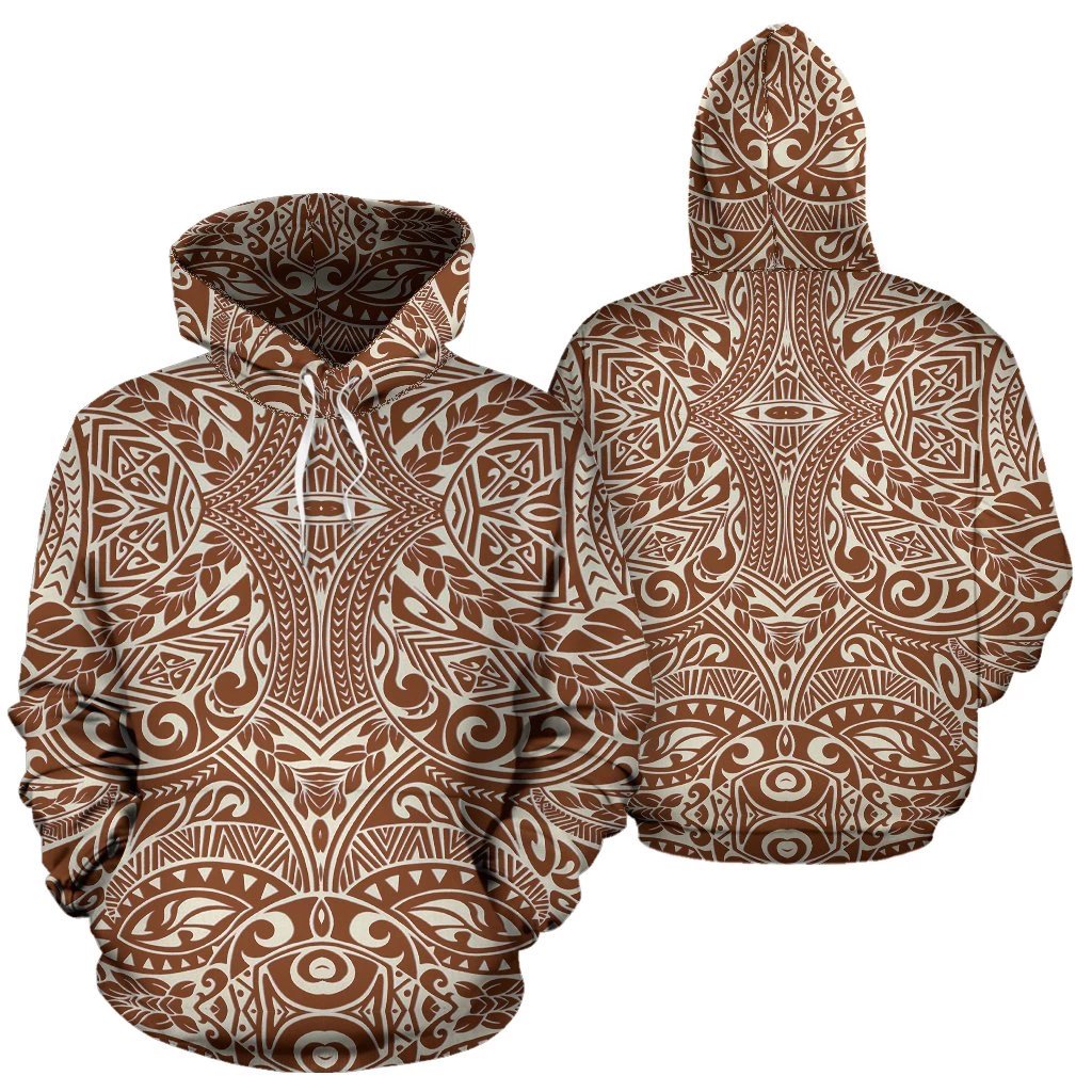 Polynesian Tribal Hoodie 13 Unisex White - Polynesian Pride
