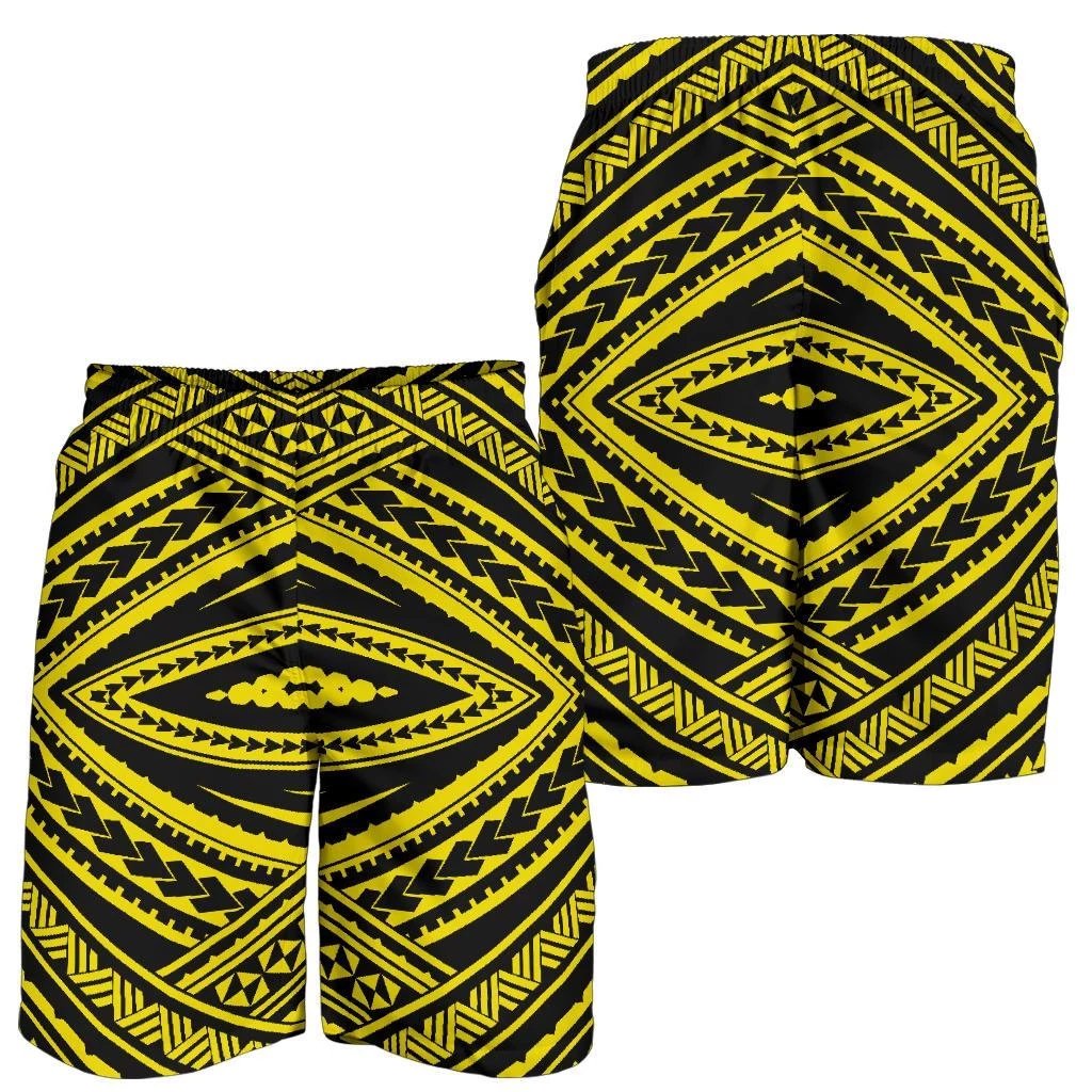 Polynesian Tatau Yellow Men's Short Men's Shorts Yellow - Polynesian Pride