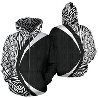 Polynesian Basic White Zip up Hoodie Circle Style Unisex White - Polynesian Pride