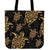 Turtle Pattern Golden Tote Bag Tote Bag One Size Black - Polynesian Pride
