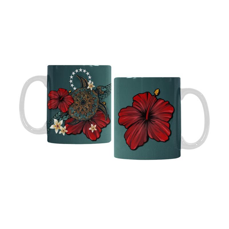 Cook Island White Mugs Turtle - Polynesian Pride