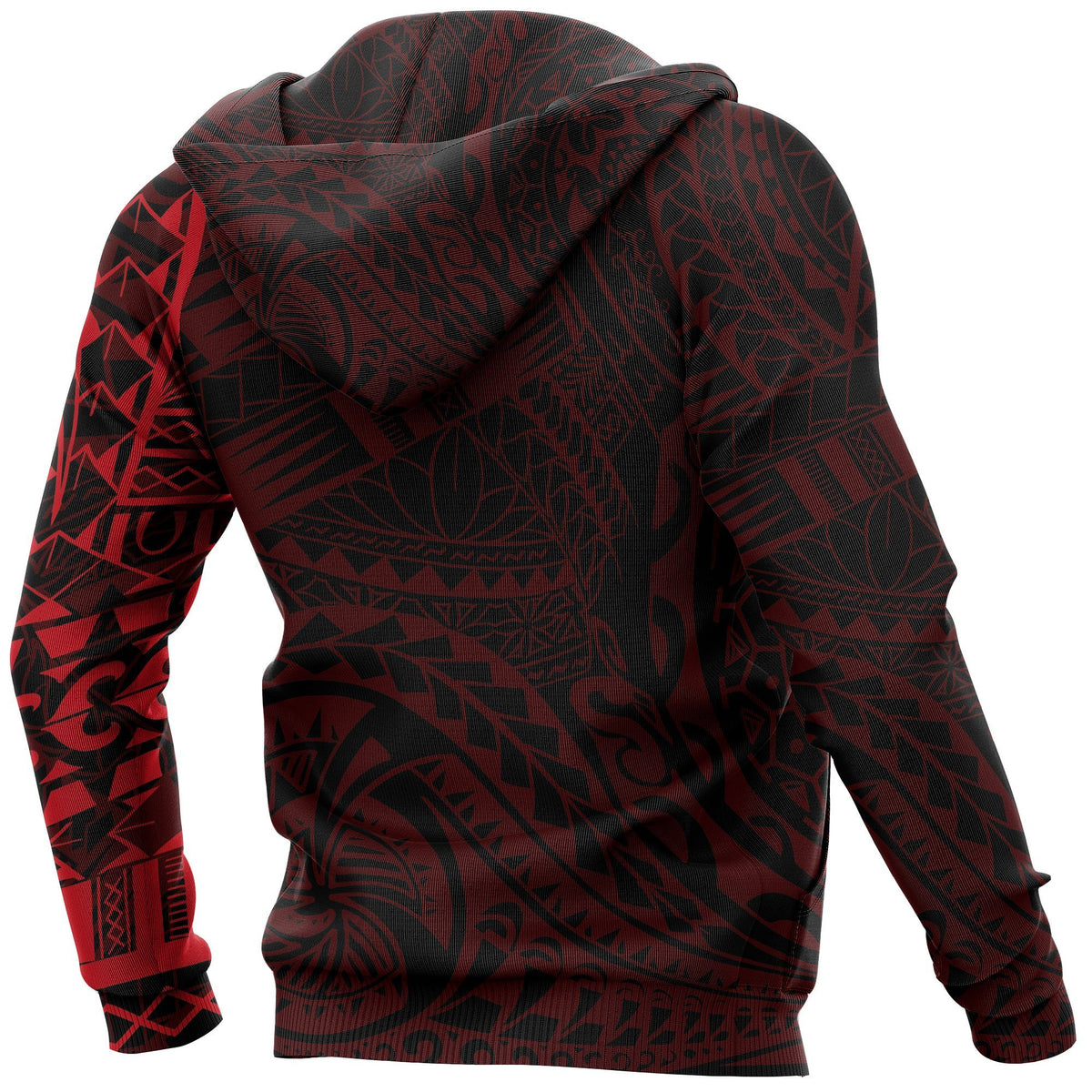 Hoodie Polynesian Tattoo Style Red - Polynesian Pride