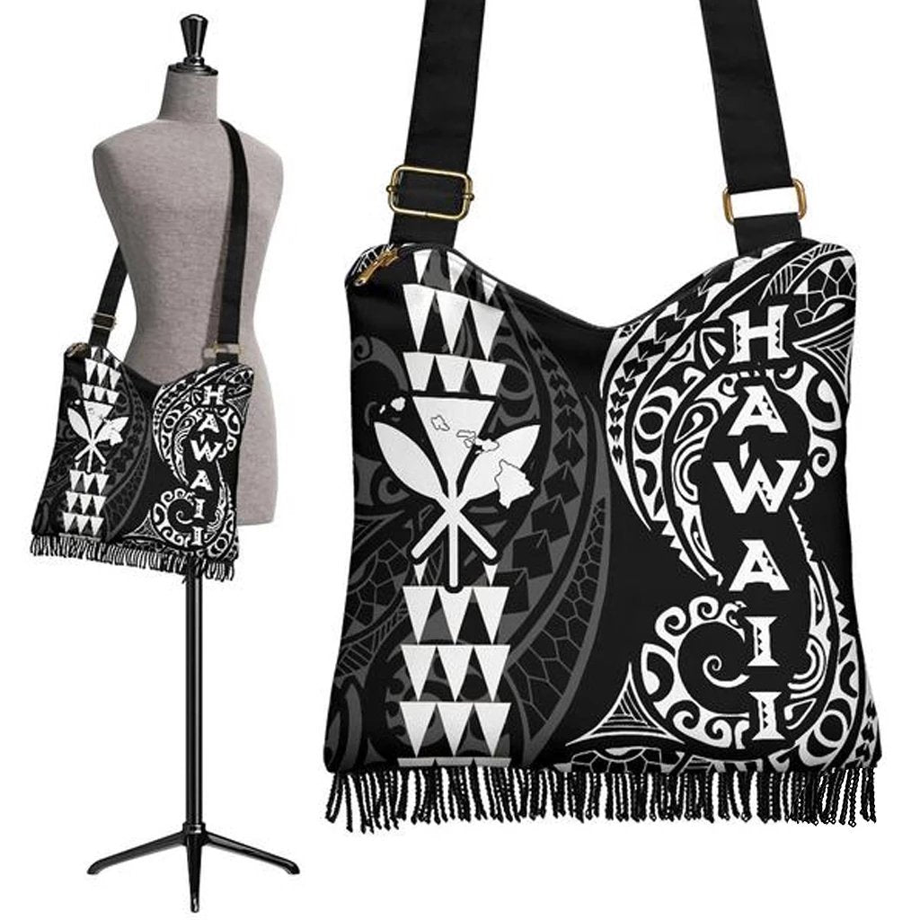Hawaii Polynesian Crossbody Boho Handbag White Crossbody Boho Handbag One Size White - Polynesian Pride