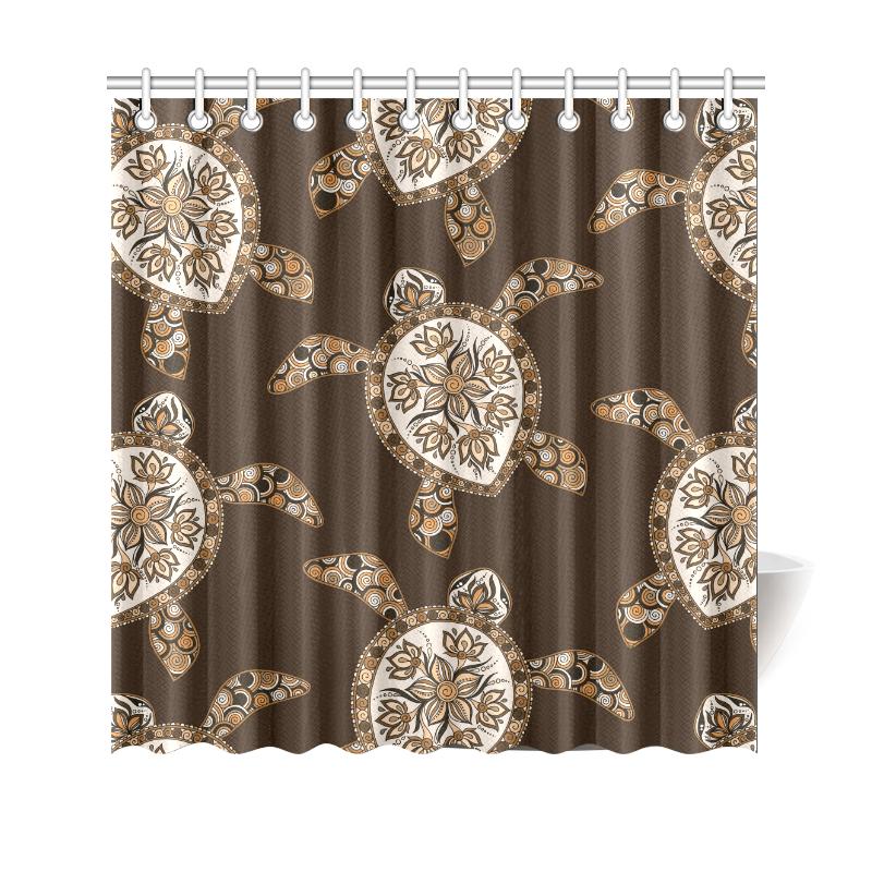 Brown Turtle Shower Curtain - Polynesian Pride