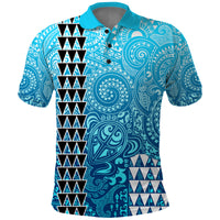 Hawaii Tribal Kakau Polo Shirt LT9 Blue - Polynesian Pride