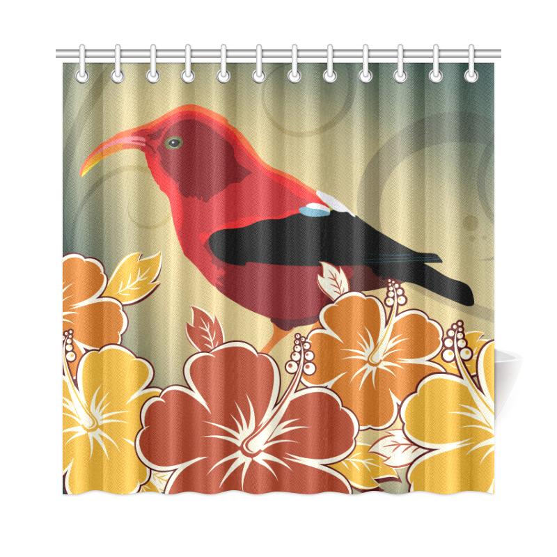 Honeycreeper Hibiscus Shower Curtain - Polynesian Pride