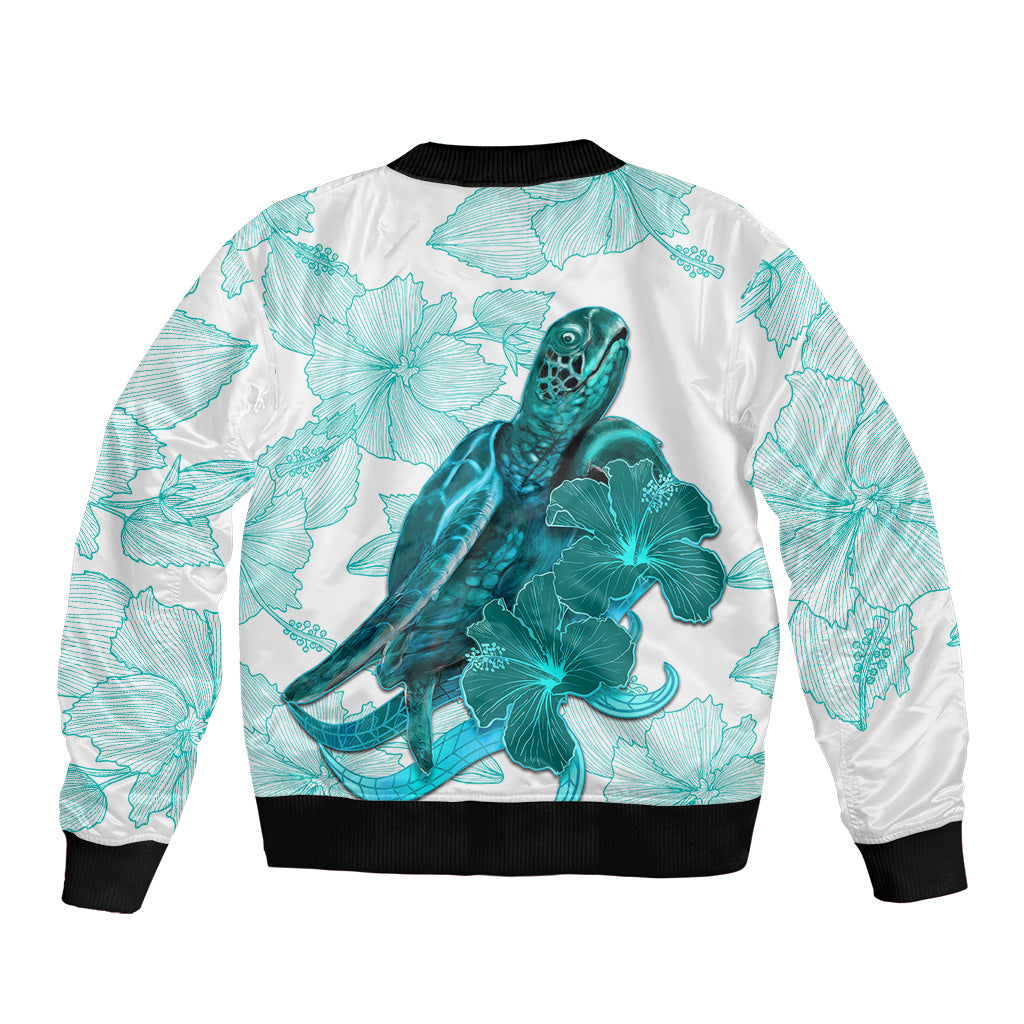 Palau Coat Of Arms With Polynesian Turtle Hibiscus Bomber Jacket LT14 - Polynesian Pride