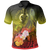 Vanuatu Polo Shirt Humpback Whale with Tropical Flowers (Yellow) Unisex Yellow - Polynesian Pride