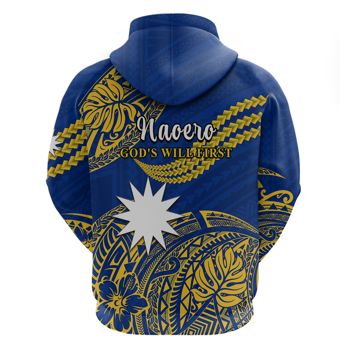 Nauru Polynesian Hibiscus Naoero Flag Color Hoodie LT14 - Polynesian Pride