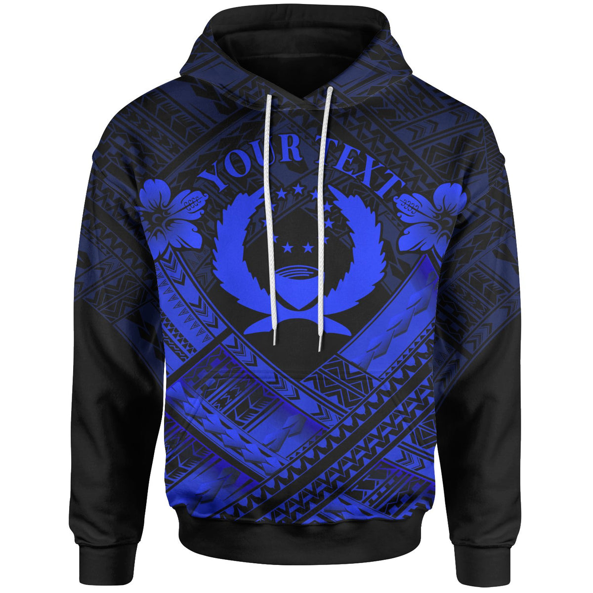 Pohnpei Custom Polynesian Hoodie Pohnpei Blue Seal Camisole Hibiscus Style Unisex Blue - Polynesian Pride