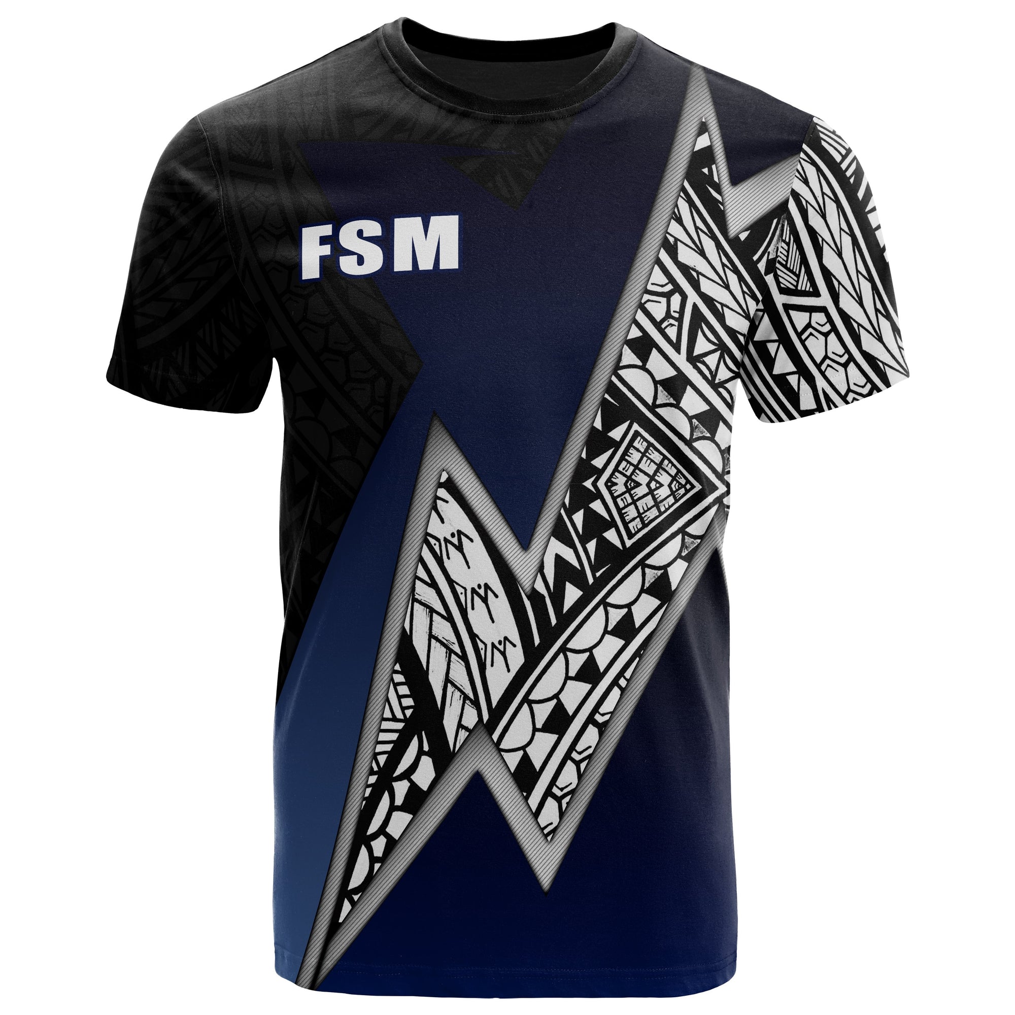 Federated States of Micronesia T Shirt White Lighting Piece Unisex BLACK - Polynesian Pride