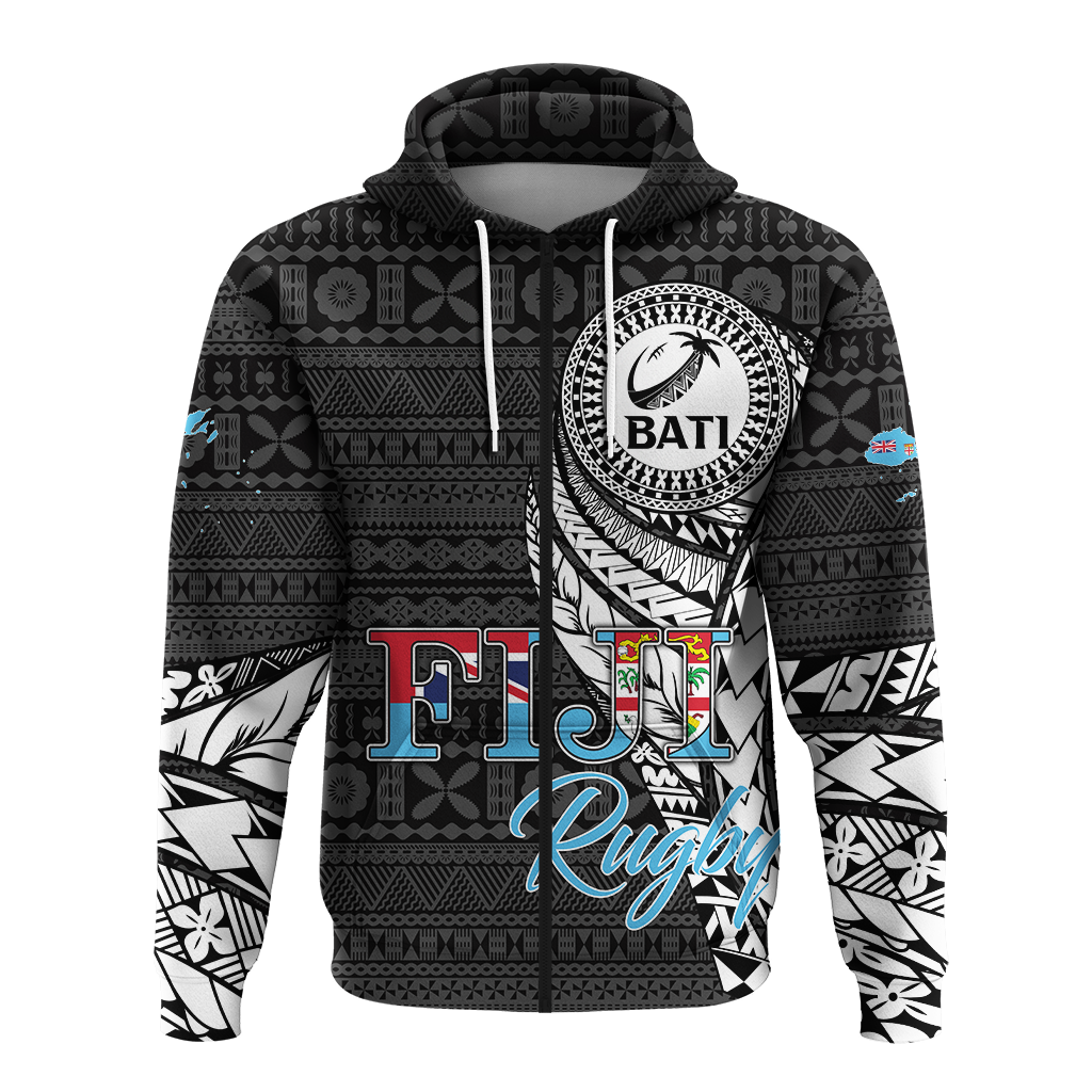 Fiji Rugby Bati Tapa Pattern Hoodie LT2 - Polynesian Pride