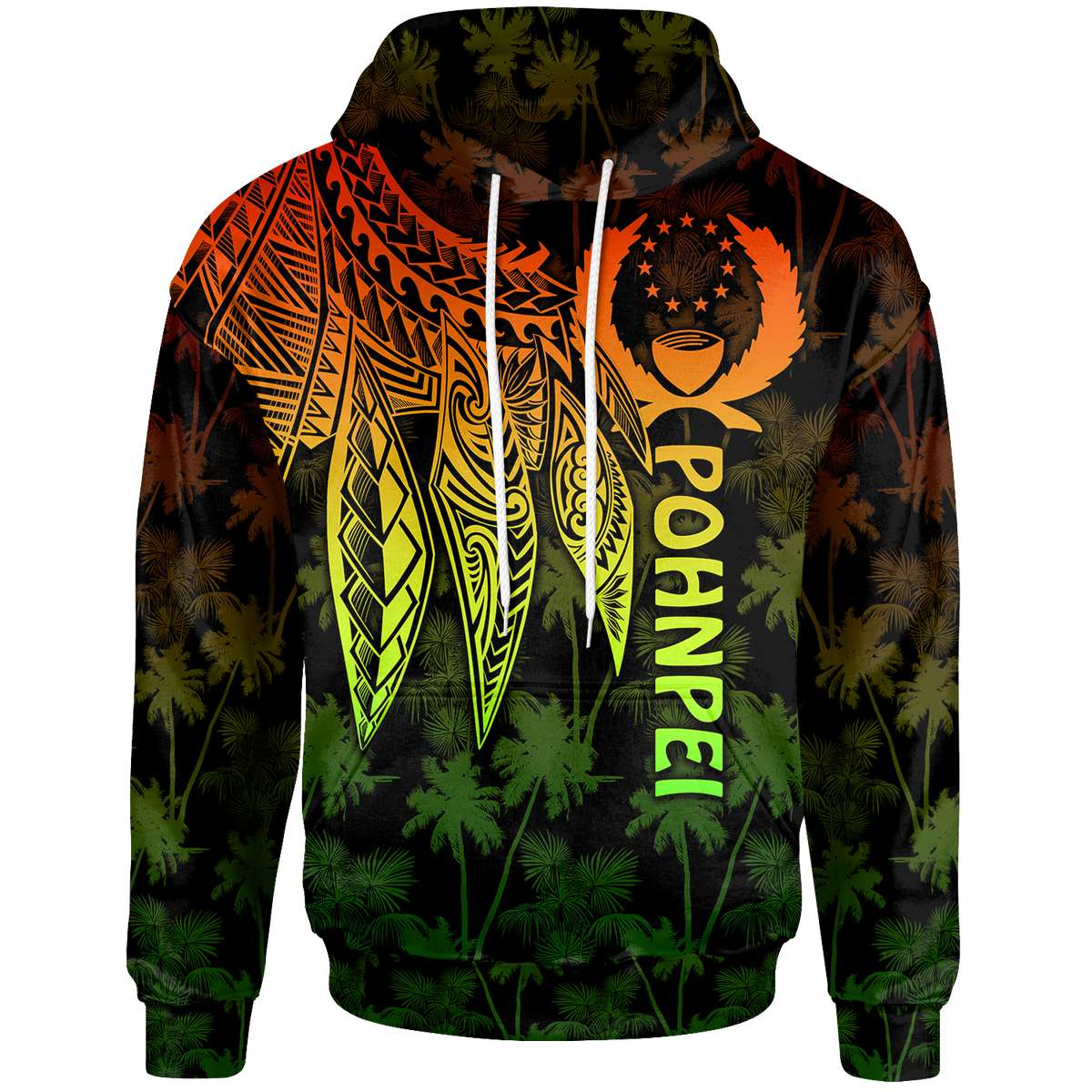 Pohnpei Hoodie Polynesian Wings (Reggae) Unisex Reggae - Polynesian Pride