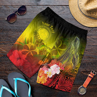 CNMI Custom Personalised Men's Short - Humpback Whale with Tropical Flowers (Yellow) - Polynesian Pride