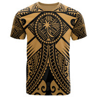 Chuuk T Shirt Gold Seal with Polynesian Tattoo Unisex Art - Polynesian Pride