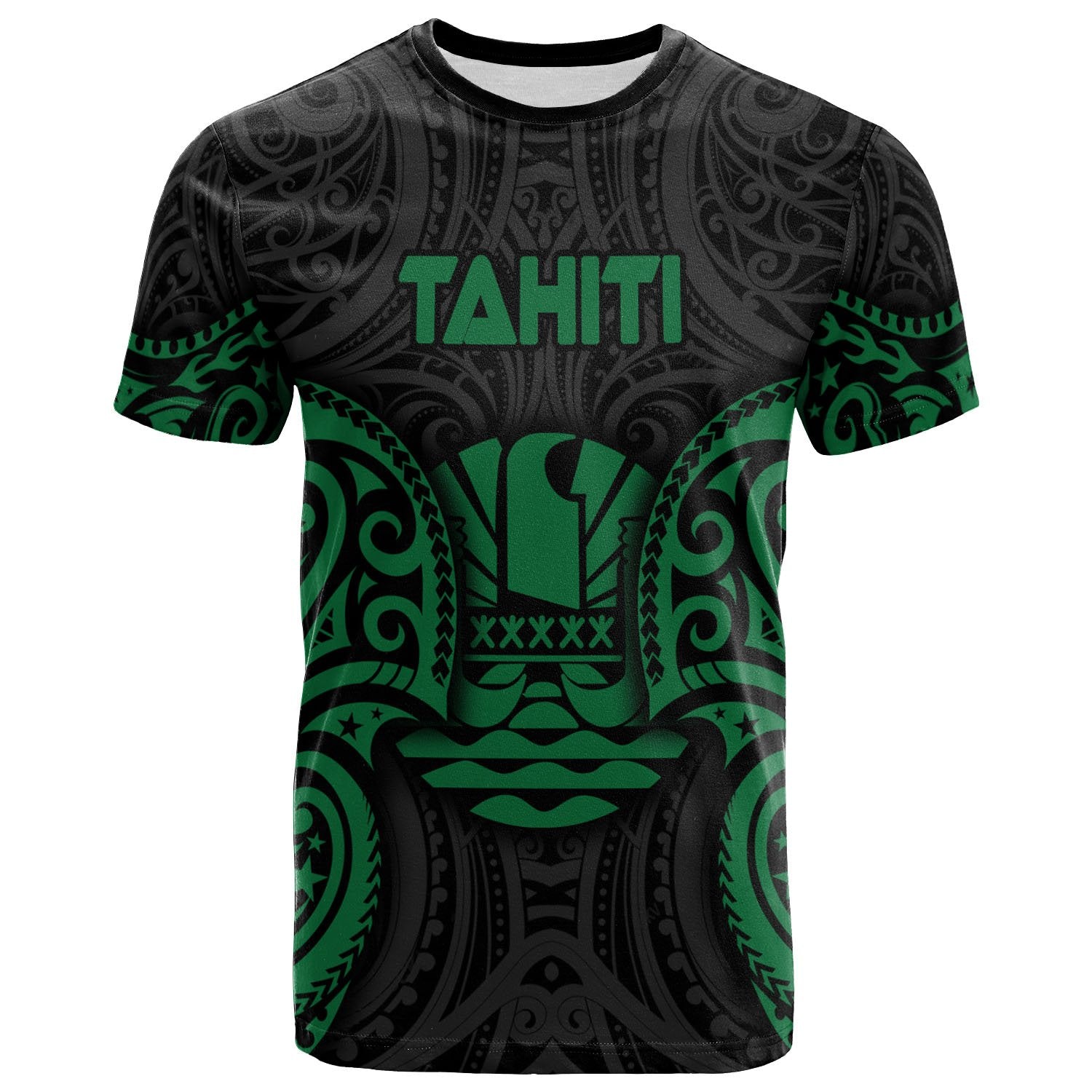 Tahiti Polynesian T Shirt Tahitian Spirit Green Unisex Art - Polynesian Pride