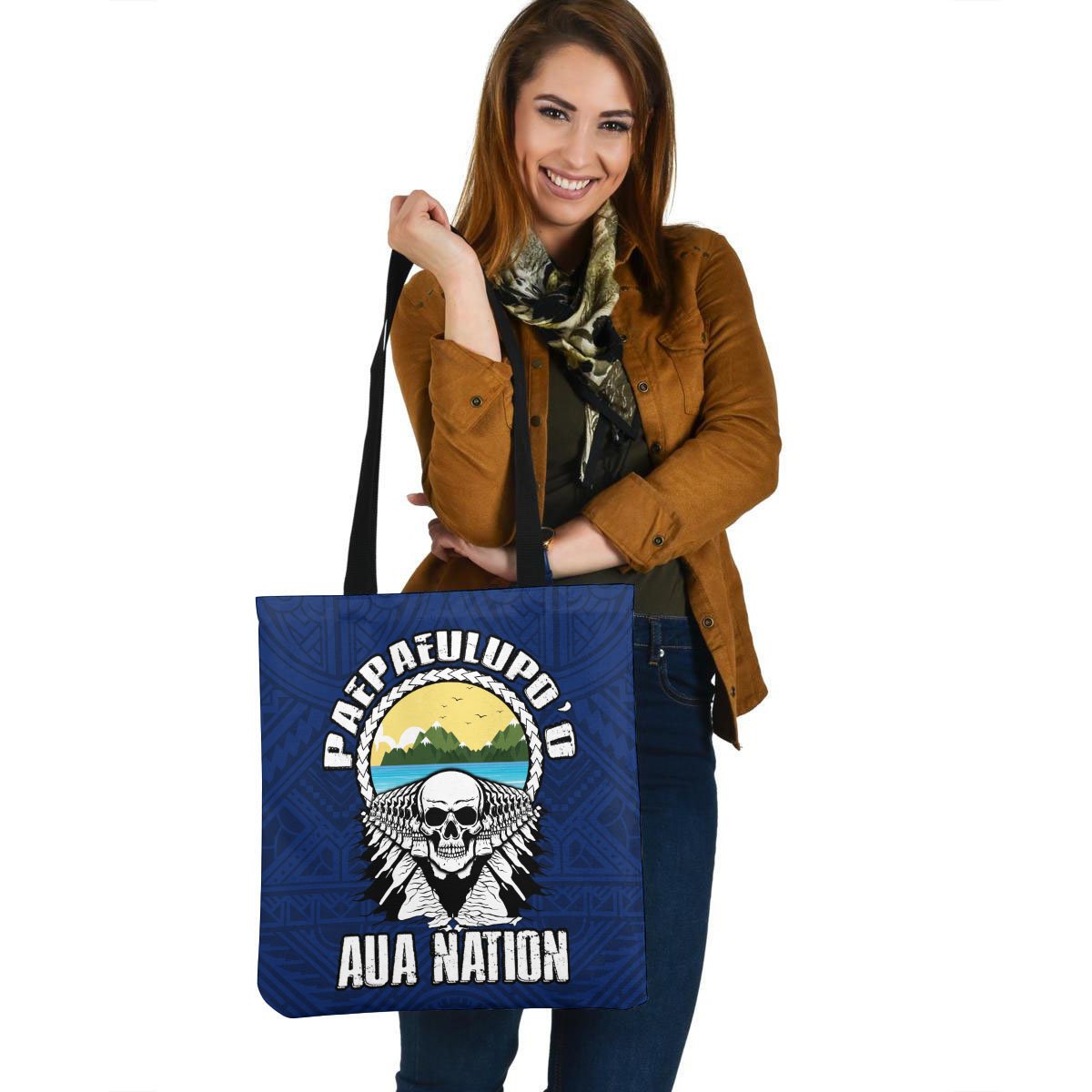 American Samoa Tote Bags - Paepaeulupo'o Aua (Ver 2) Tote Bag One Size Blue - Polynesian Pride