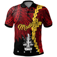 Papua New Guinea Madang Province Polynesian Polo Shirt Tribal Wave Tattoo Unisex Red - Polynesian Pride