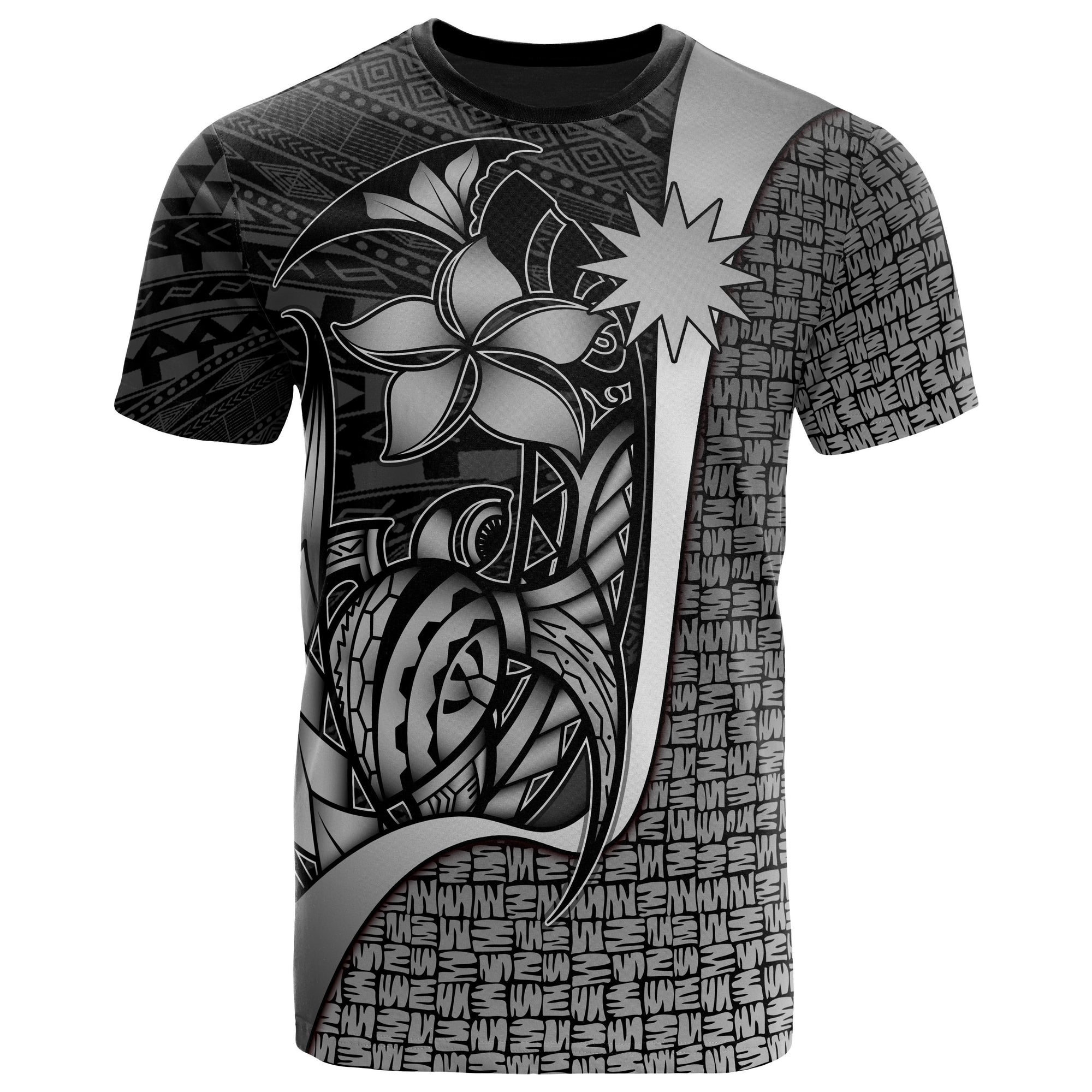 Nauru Polynesian T Shirt White Turtle with Hook Unisex WHITE - Polynesian Pride