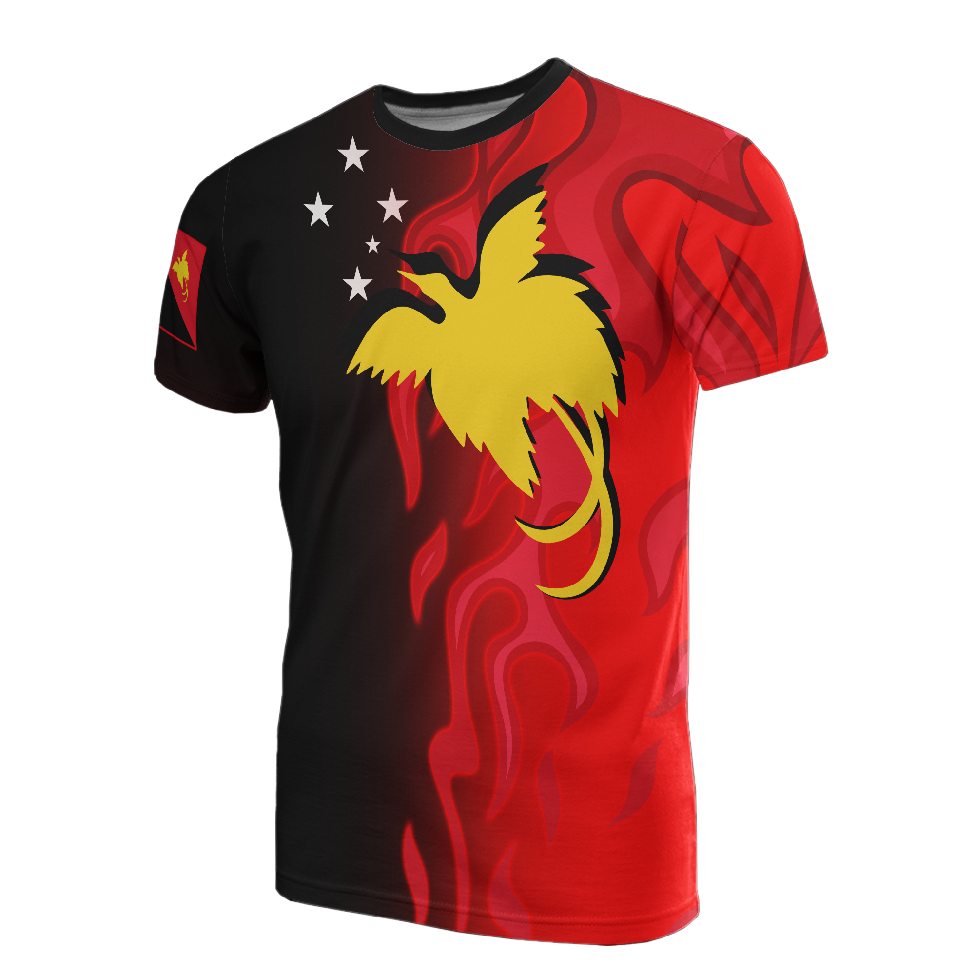 Papua New Guinea T Shirt PNG Flag Flame Unisex RED - Polynesian Pride