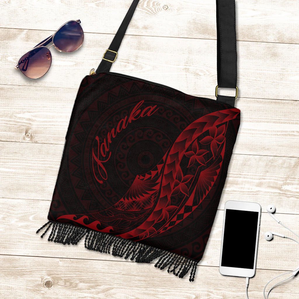 Kanaka Boho Handbag - Polynesian Pattern Style Red Color - Polynesian Pride