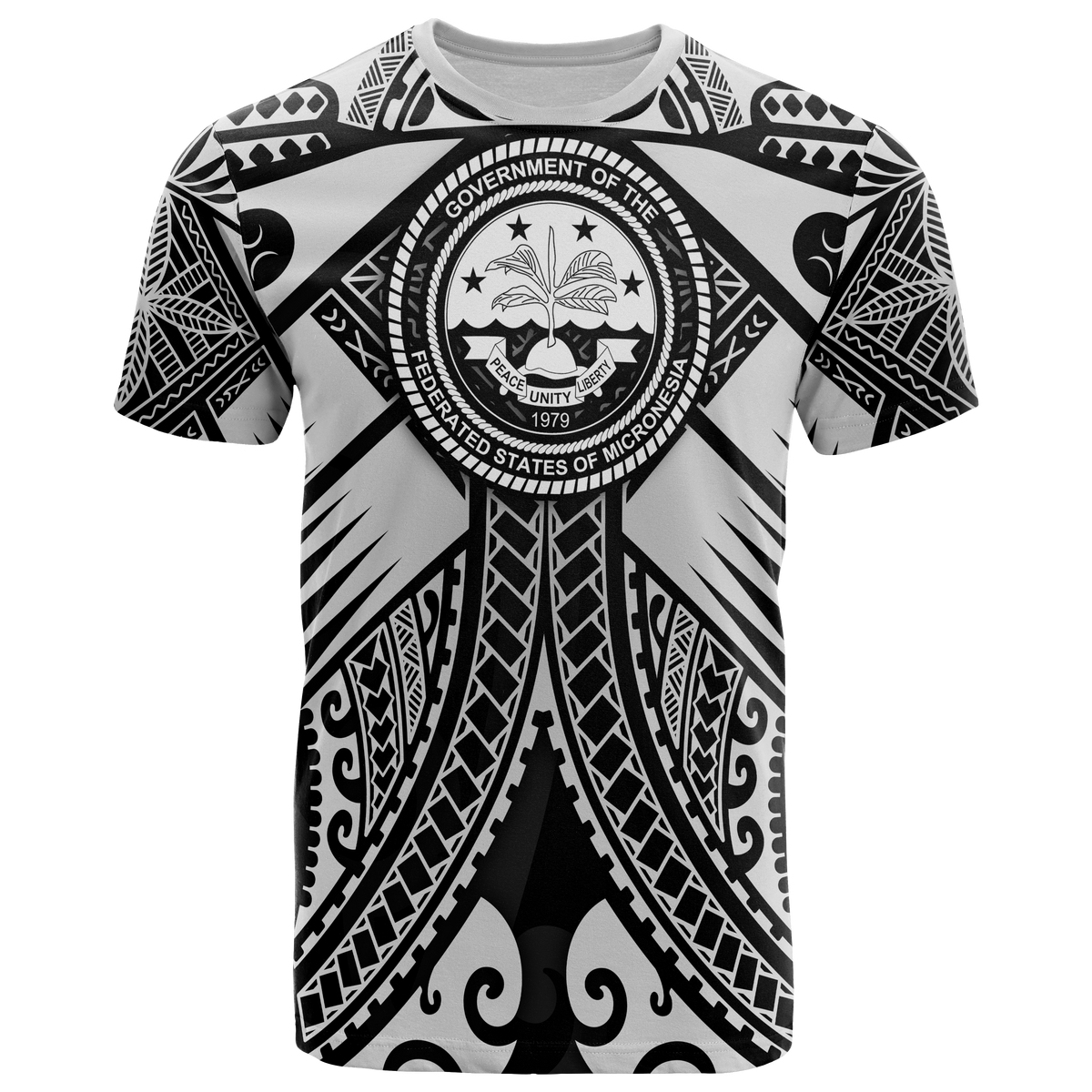 FSM T Shirt White Seal with Polynesian Tattoo Unisex Art - Polynesian Pride