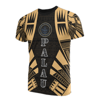 Palau T Shirt Palau Seeal Polynesian Tattoo Gold Style Unisex Black-Gold - Polynesian Pride