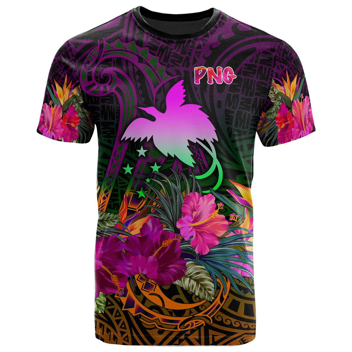 Papua New Guinea T Shirt Summer Hibiscus Unisex Reggae - Polynesian Pride