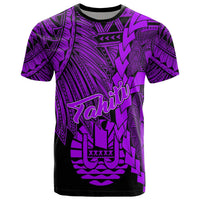 Tahiti Polynesian T Shirt Tribal Wave Tattoo Purple Unisex Purple - Polynesian Pride