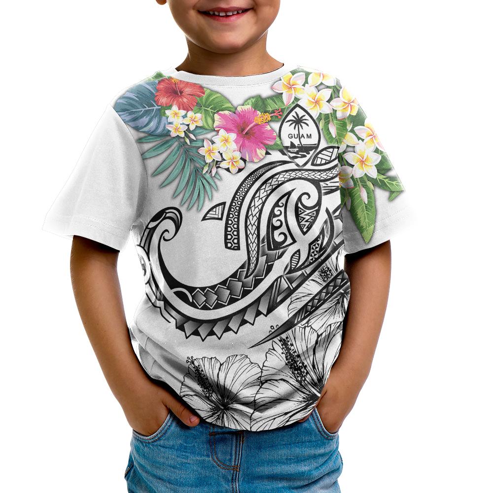 Guam Polynesian T Shirt Summer Plumeria (White) - Polynesian Pride