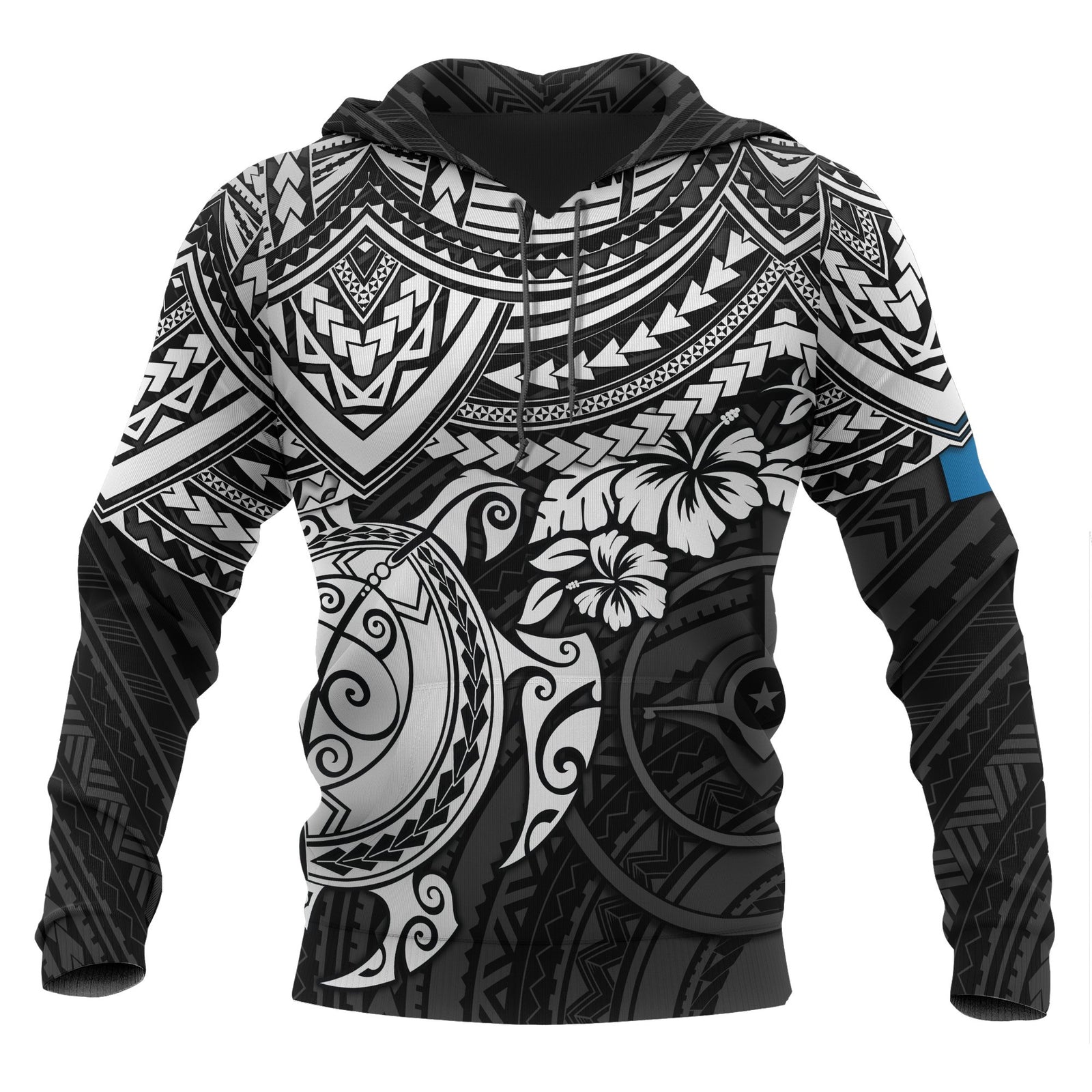 Yap Polynesian Hoodie White Turtle Unisex White - Polynesian Pride