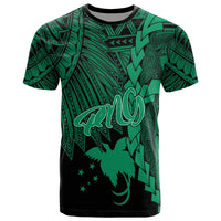 Papua New Guinea Polynesian T Shirt Tribal Wave Tattoo Green Unisex Green - Polynesian Pride