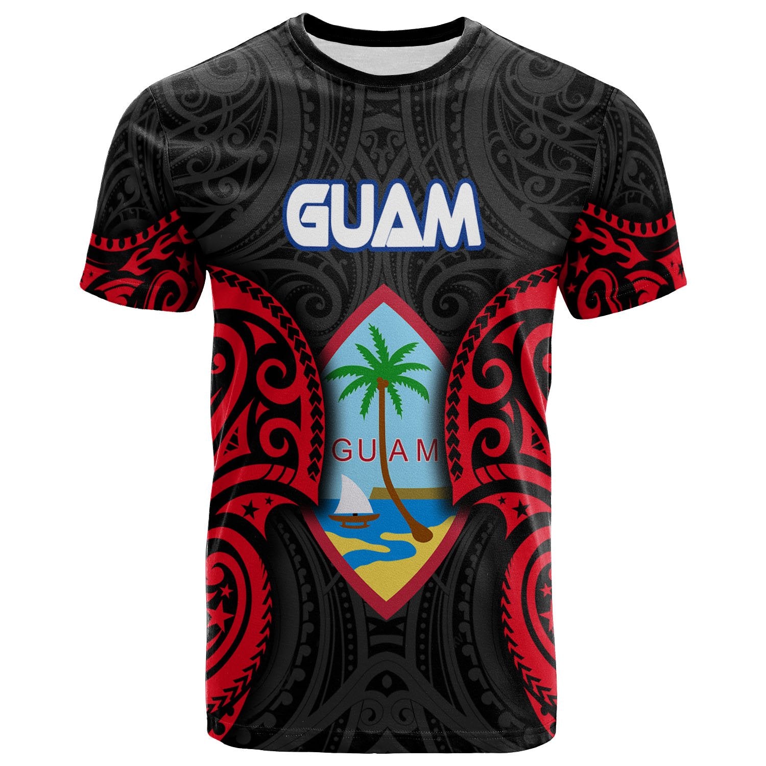 Guam Polynesian T Shirt Guam Spirit Unisex Red - Polynesian Pride