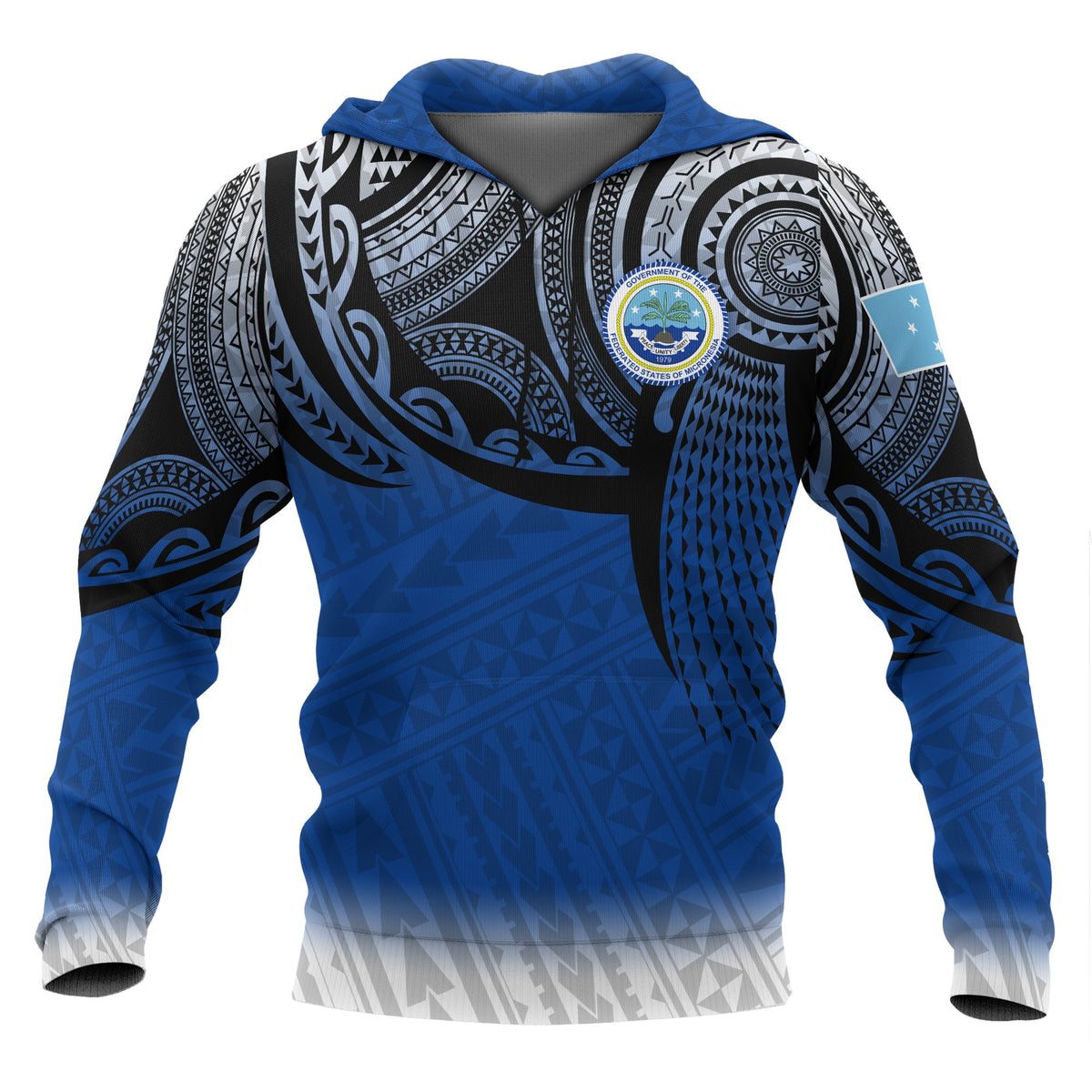 Federated States of Micronesia Hoodie Tattoo Pattern Unisex Blue - Polynesian Pride