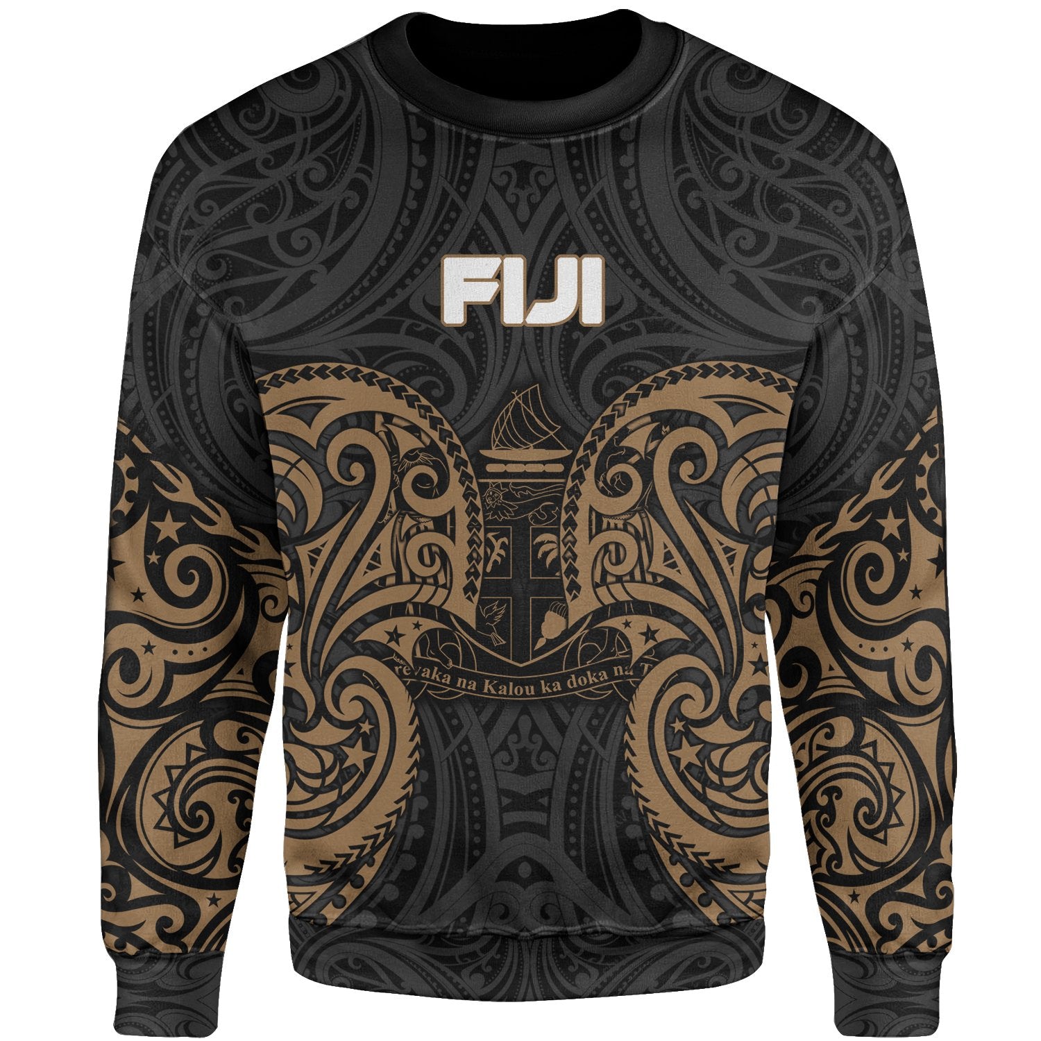 Fiji Polynesian Sweater - Spirit Style Gold Unisex Gold - Polynesian Pride