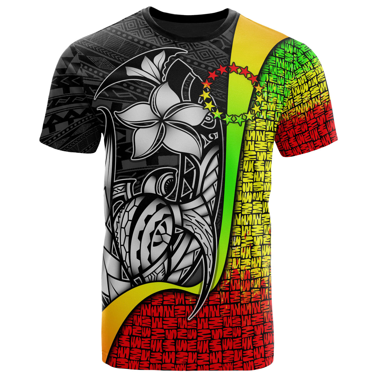 Cook Islands Polynesian T Shirt Reggae Turtle with Hook Unisex Reggae - Polynesian Pride