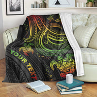 Polynesian Custom Personalised Premium Blanket - Reggae Turtle White - Polynesian Pride