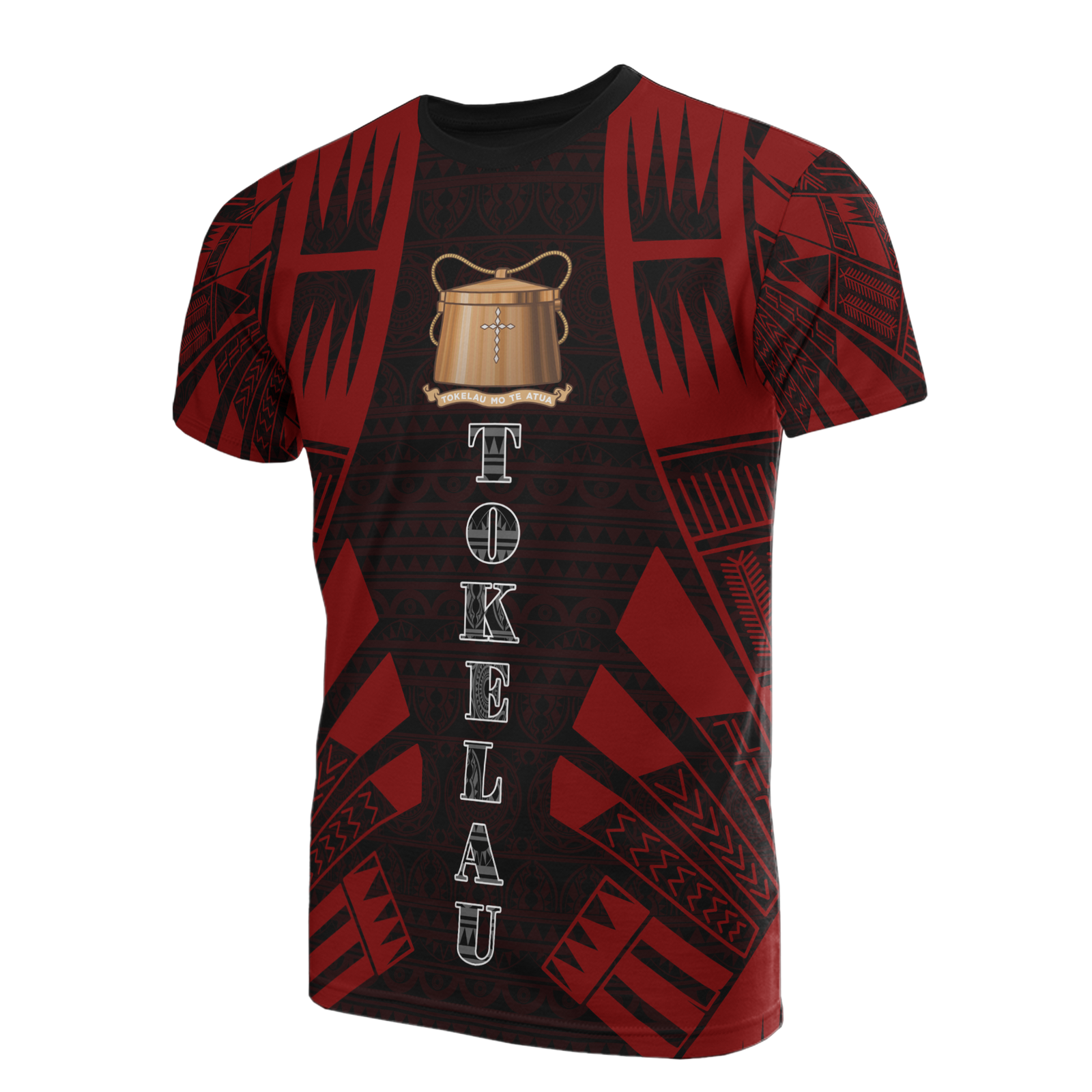 Tokelau T Shirt Tokelauan Coat of Arms Polynesian Tattoo Red Style Unisex Red - Polynesian Pride