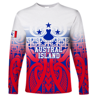 Austral Islands Tribal Long Sleeve Shirt - LT12 Unisex Red - Polynesian Pride