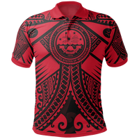 FSM Polo Shirt Red Seal with Polynesian Tattoo Unisex Red - Polynesian Pride